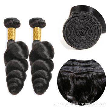 Borong borong Brazil 100% bungkusan rambut manusia longgar gelombang bergelombang semula jadi remy rambut rapi